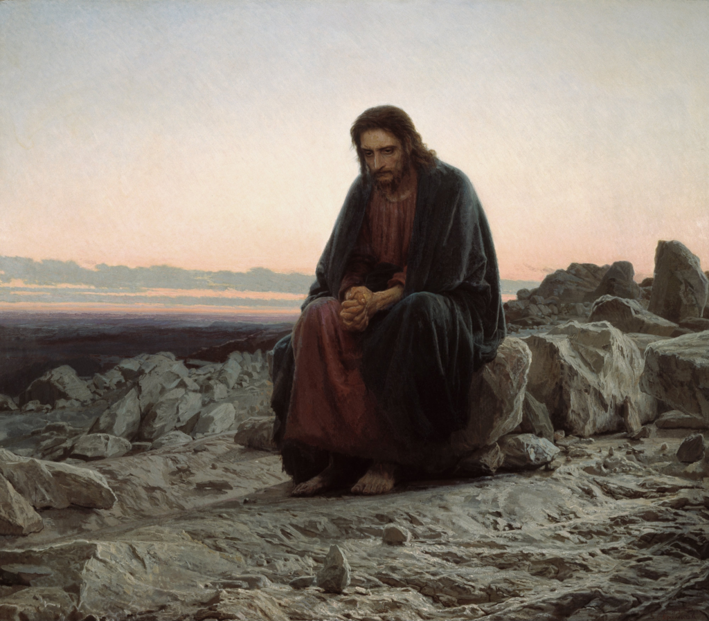 Cristo no Deserto. Ivan Kramskoi. 1872. Óleo sobre tela, 184 cm × 214 cm.