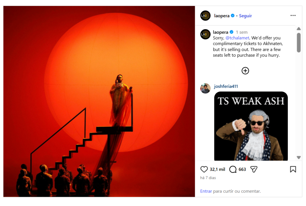 Imagem da publicação Declarações polêmicas de Timothée Chalamet sobre artes clássicas põem em risco favoritismo ao Oscar